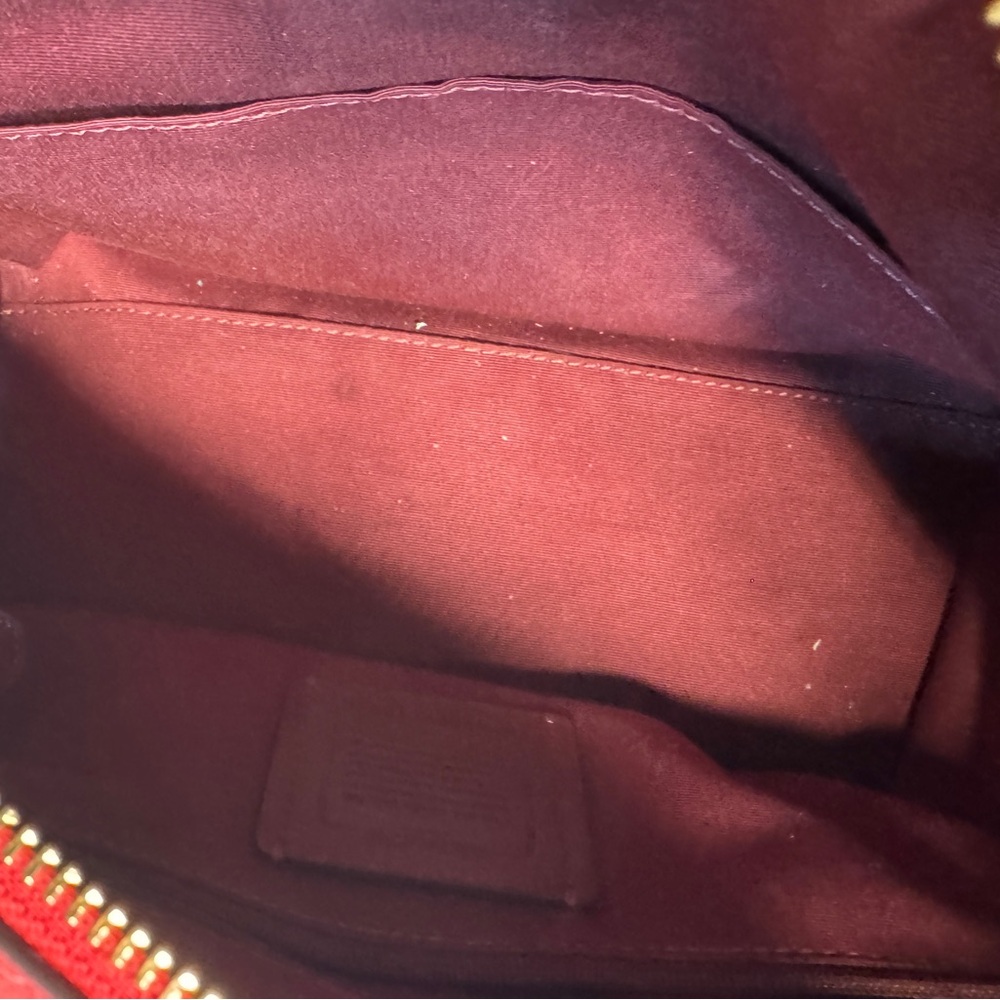 Coach Red Leather Dome Satchel with Gold Hardware Rowan 79946 with strap - Picture 10 of 14